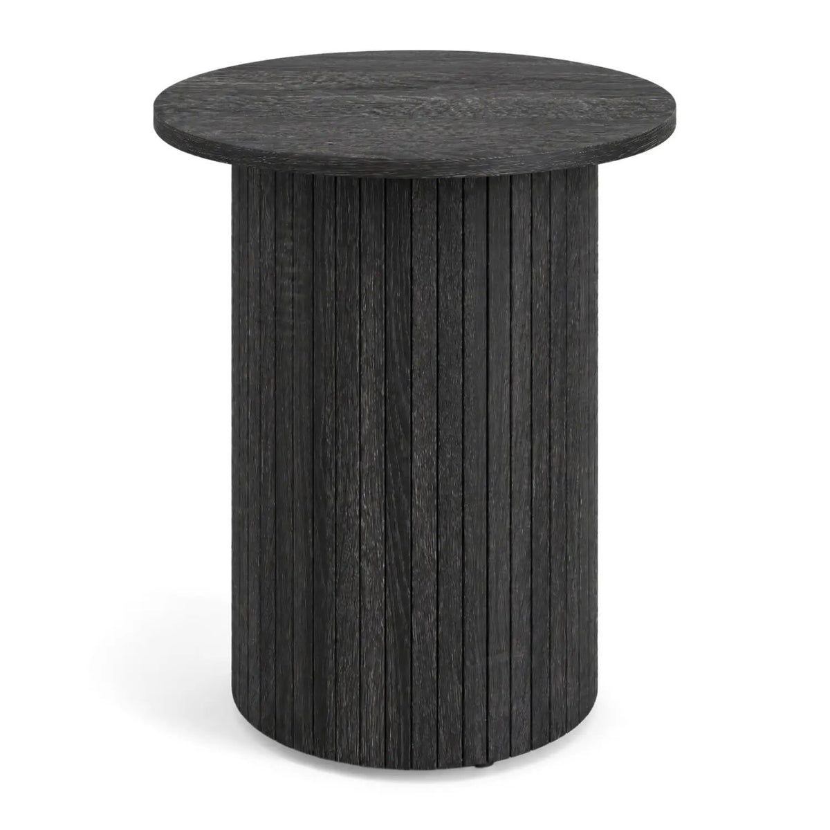 18" Round Fluted Side Table with Pedestal Drum Base by DirectDeals