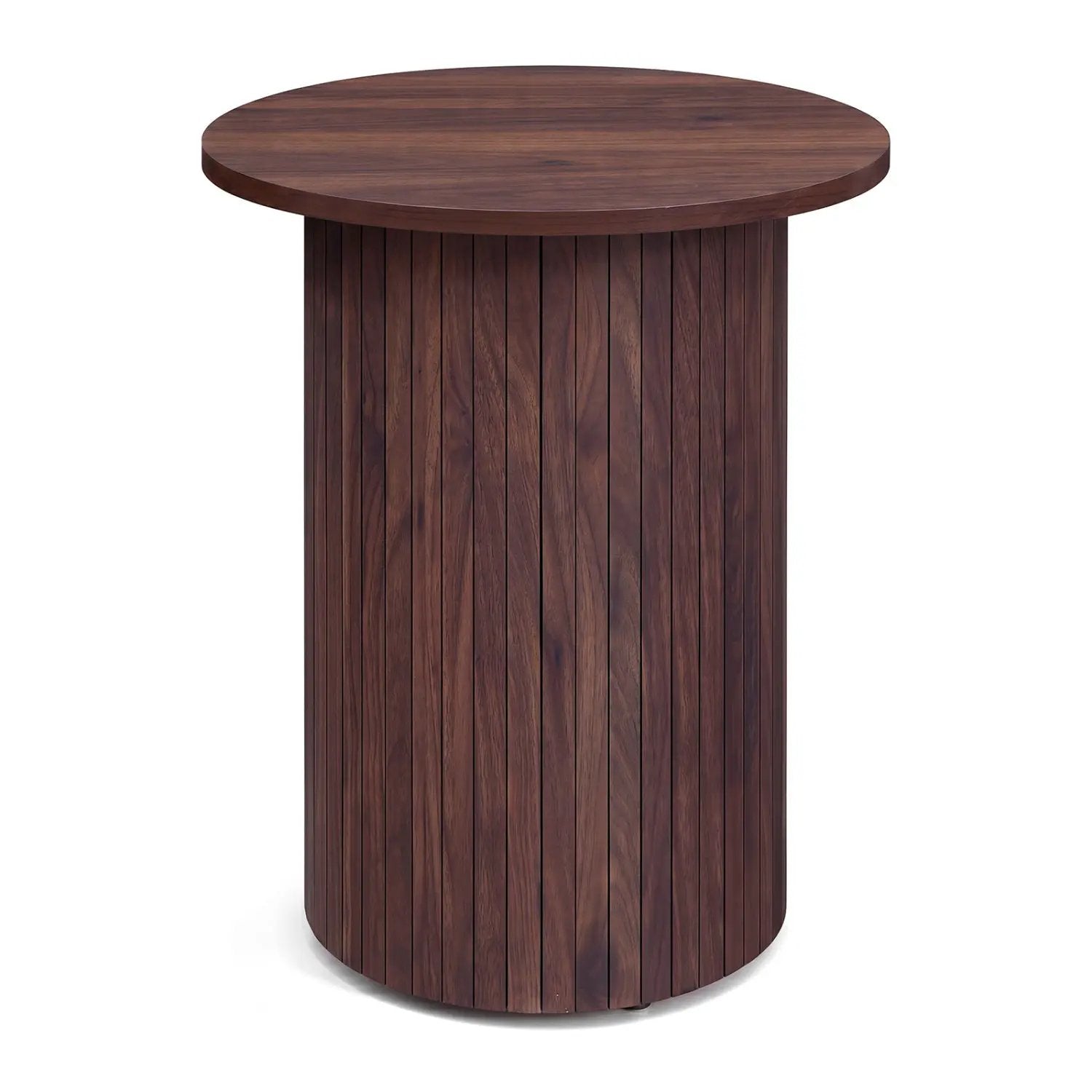 18" Round Fluted Side Table with Pedestal Drum Base by DirectDeals