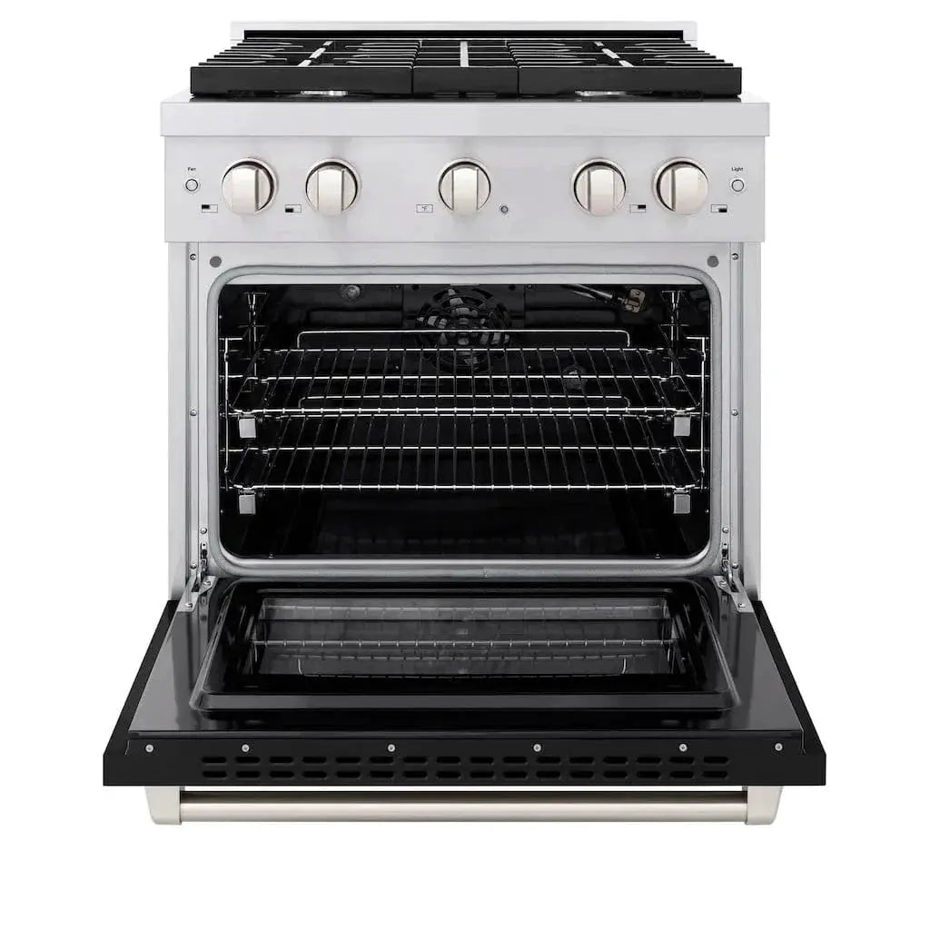 ZLINE 36" Gas Range, Convection Gas Oven, Stainless Steel,Matte Black SGR-BLM-36 by Farmhouse Kitchen and Bath