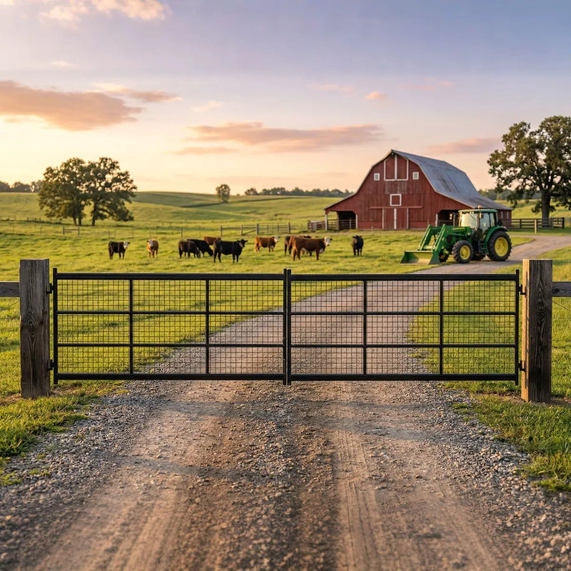 18 ft Farm Steel Grid Driveway Gate by Chery Industrial