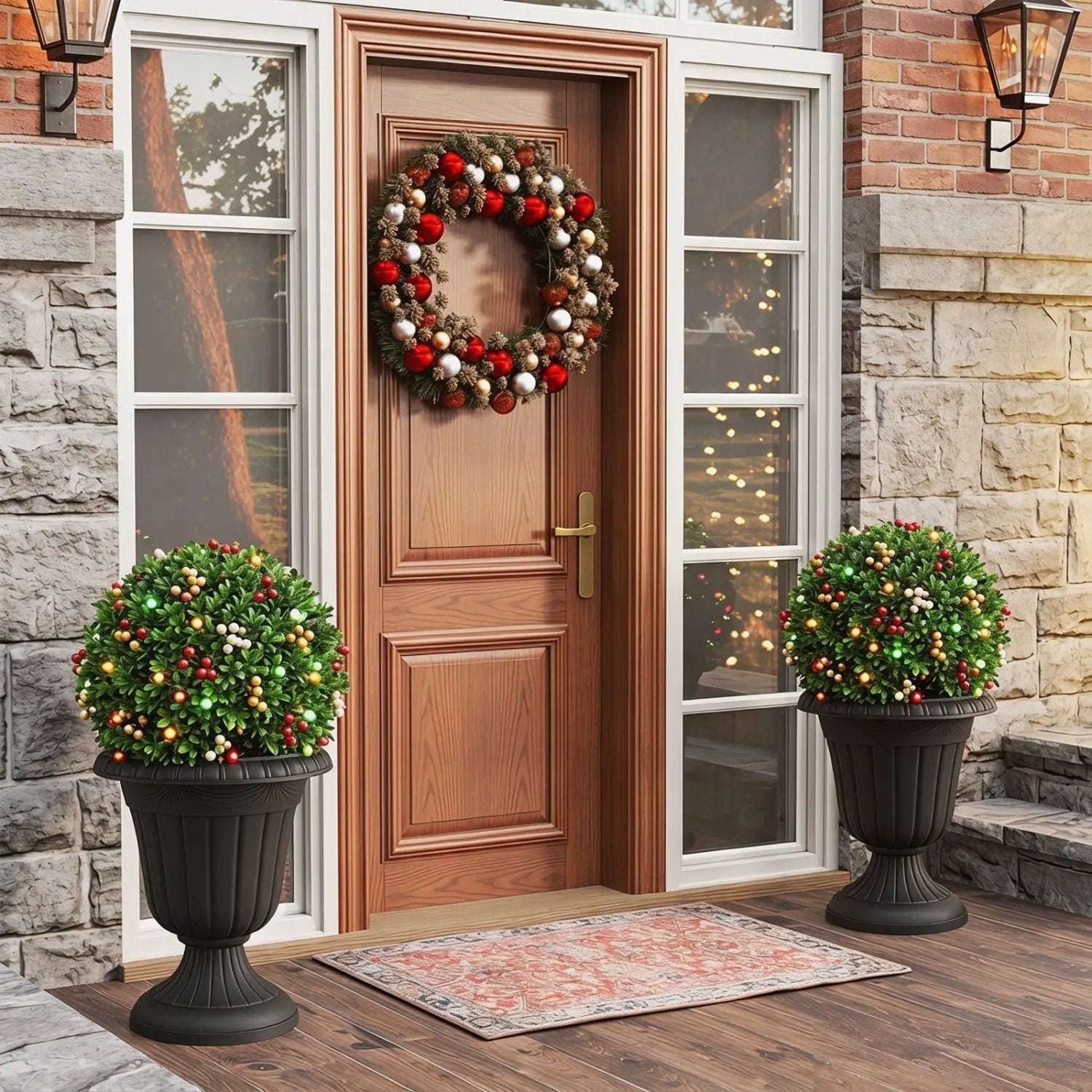 18-Inch Tall Urn Planters Set of 2 with Pedestal Base by DirectDeals