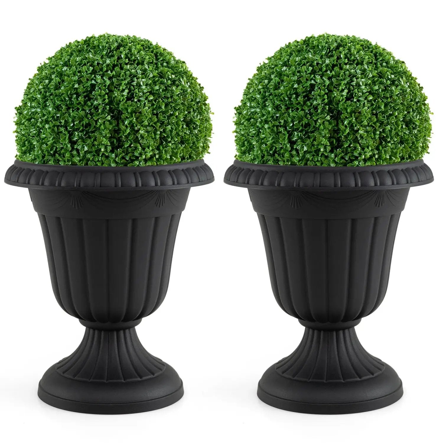 18-Inch Tall Urn Planters Set of 2 with Pedestal Base by DirectDeals