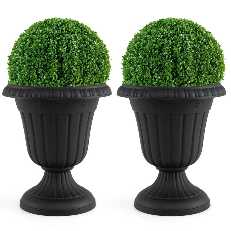 18-Inch Tall Urn Planters Set of 2 with Pedestal Base by DirectDeals