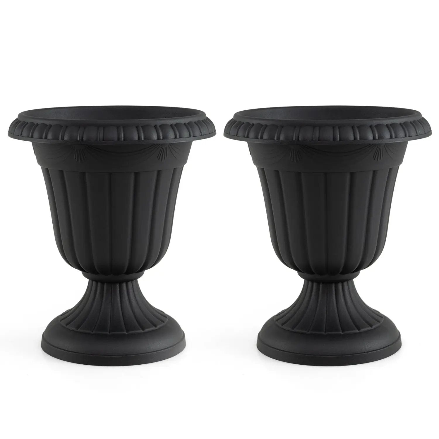 18-Inch Tall Urn Planters Set of 2 with Pedestal Base by DirectDeals