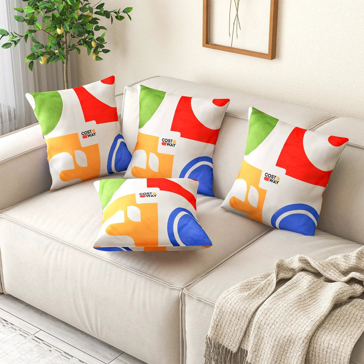 18 x 18 Inch Inches Square Throw Pillows with Removable and Washable Velvet Pillow Cases, photo 2 of 9