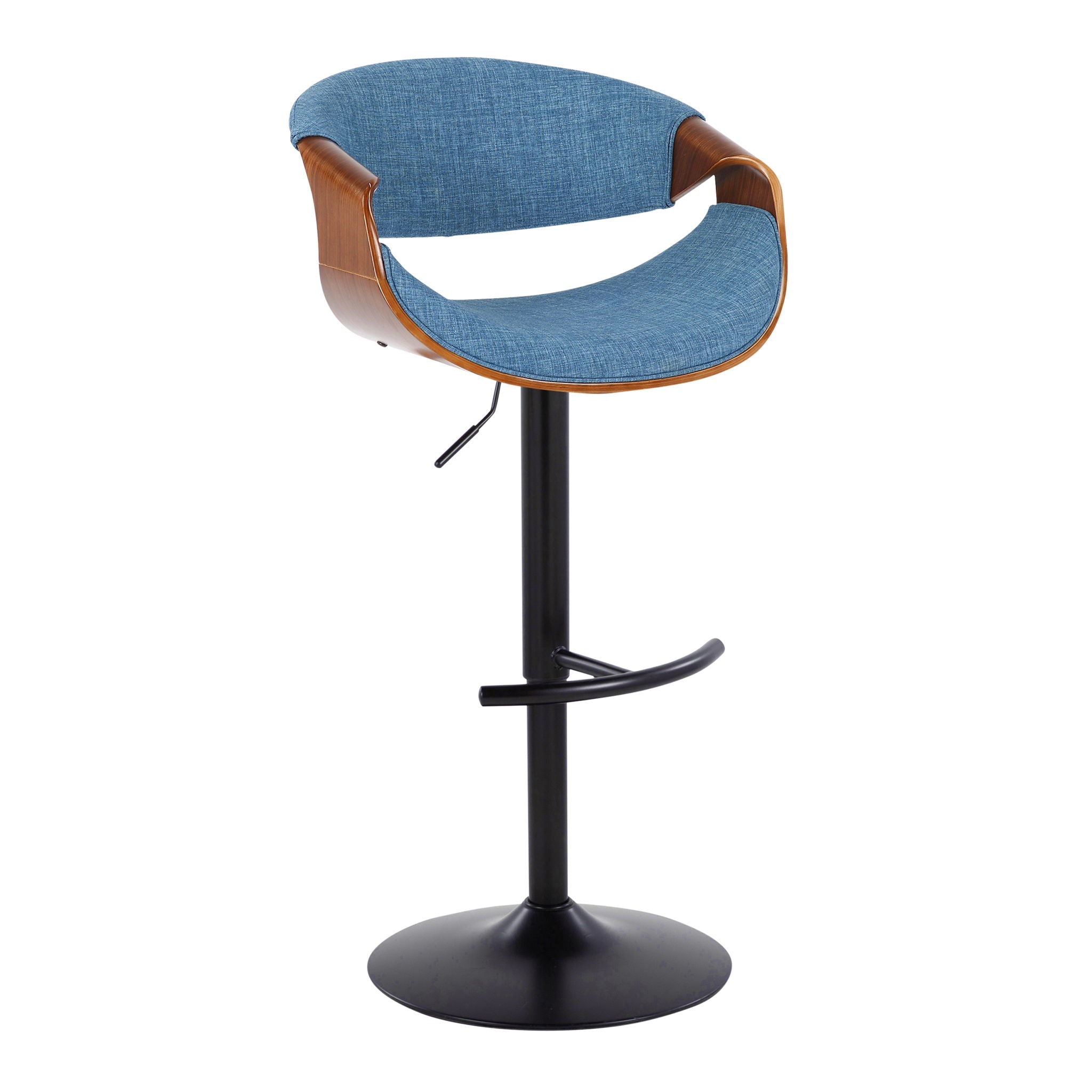 Curvo - Mid Century Modern Adjustable Barstool With Swivel & Rounded T Footrest (Set of 2) by Unique Piece Furniture