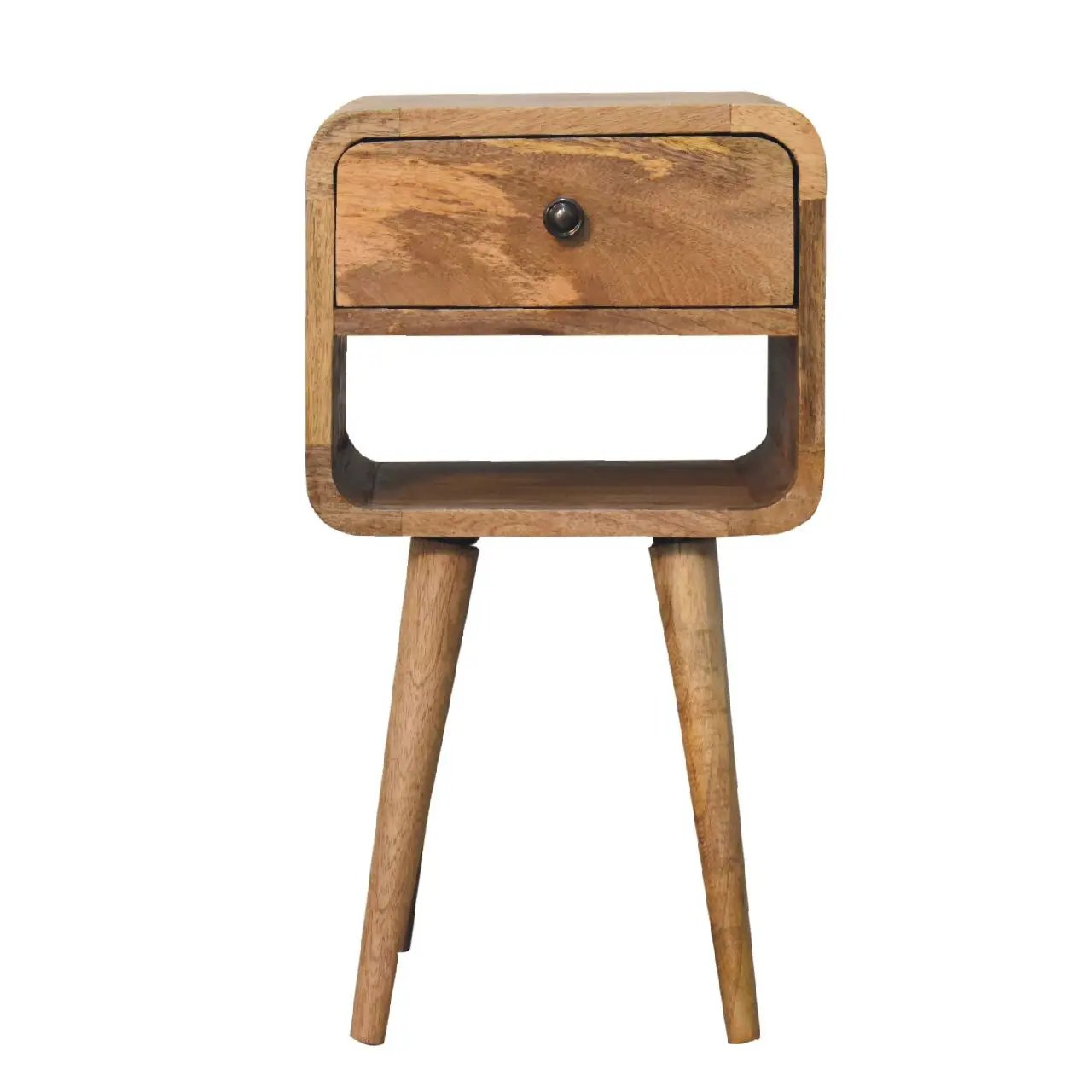 Mini Chestnut Curve Lower Bedside Nifhtstand by Unique Piece Furniture