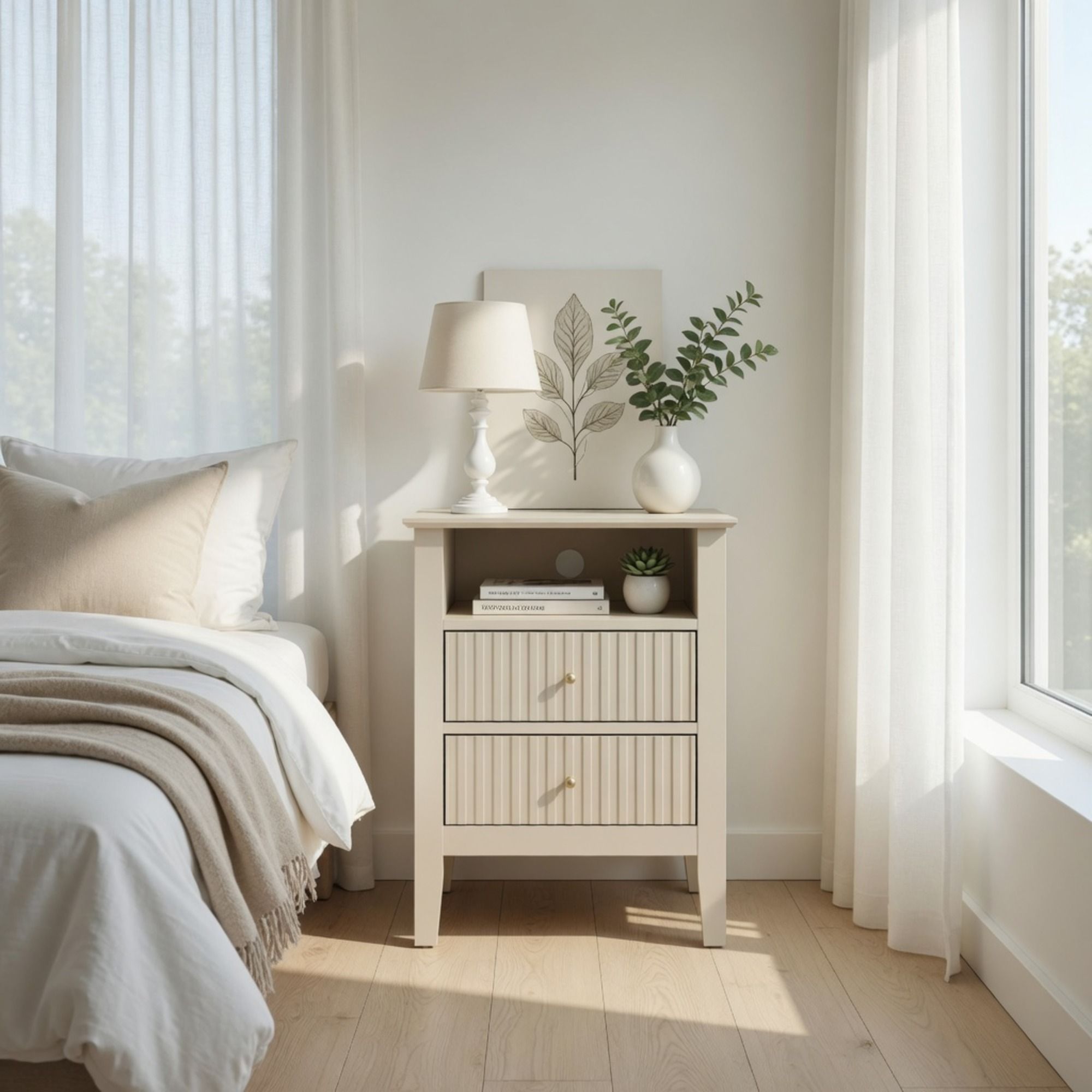 Fluted Nightstand With 2 Drawers by HouseOfZazla