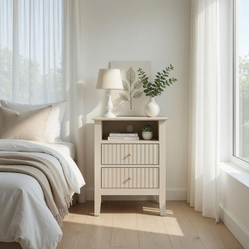 Fluted Nightstand With 2 Drawers by HouseOfZazla