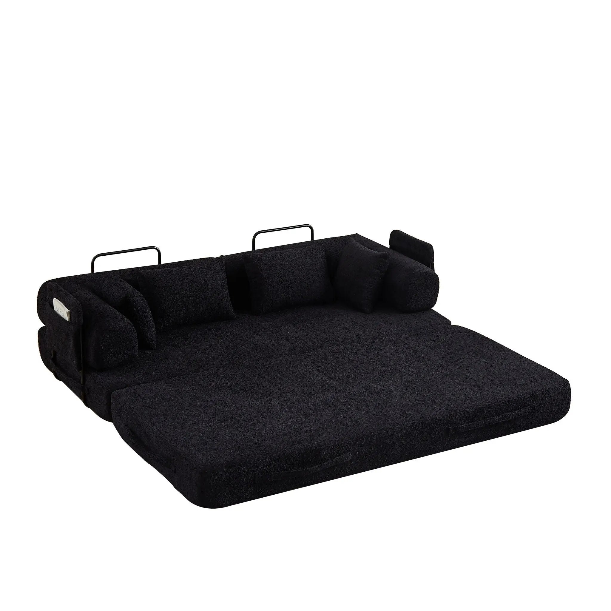 Convertible Sleeper Sofa Bed With Cylindrical Pillow by HouseOfZazla