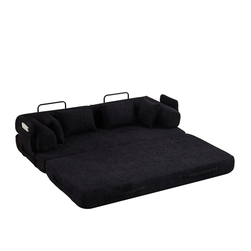 Convertible Sleeper Sofa Bed With Cylindrical Pillow by HouseOfZazla