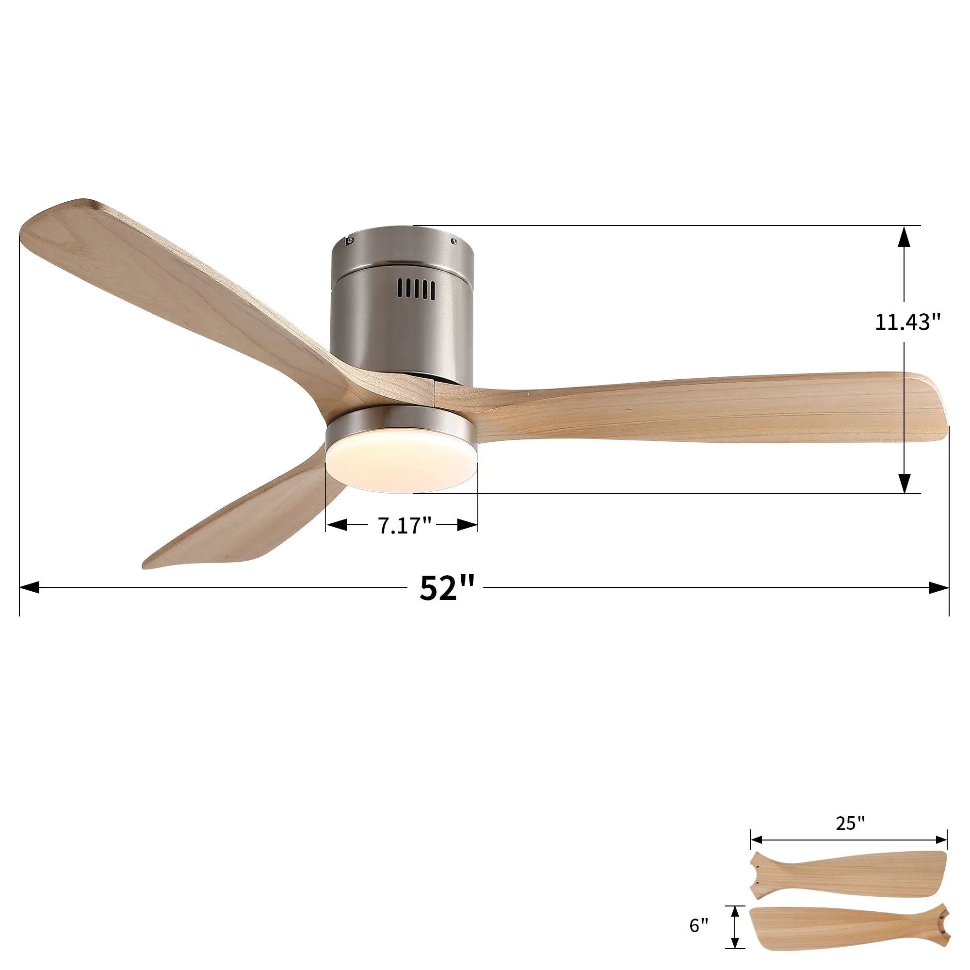 Low Profile Flush Mount Intergrated LED Ceiling Fan With Light And Silent Reversible Motor by Unique Piece Furniture