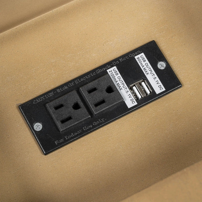 Vintage Flip Top Side Table With USB Ports by HouseOfZazla