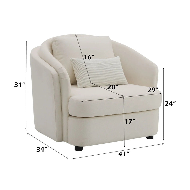 Mariko - 3 Piece Living Room Set Sofa Loveseat Chair - Beige by Unique Piece Furniture