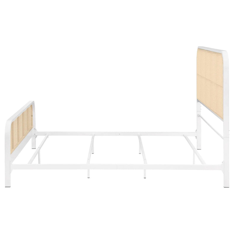 Lanewood Open Cane Webbing Metal Eastern King Bed White by Unique Piece Furniture