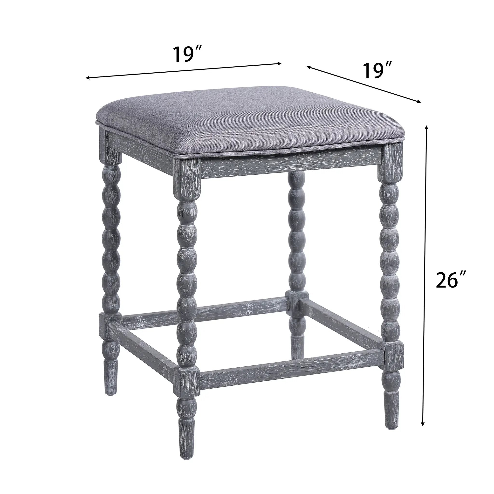 26" Counter Stools Set of 4 with Upholstered Seat by HouseOfZazla