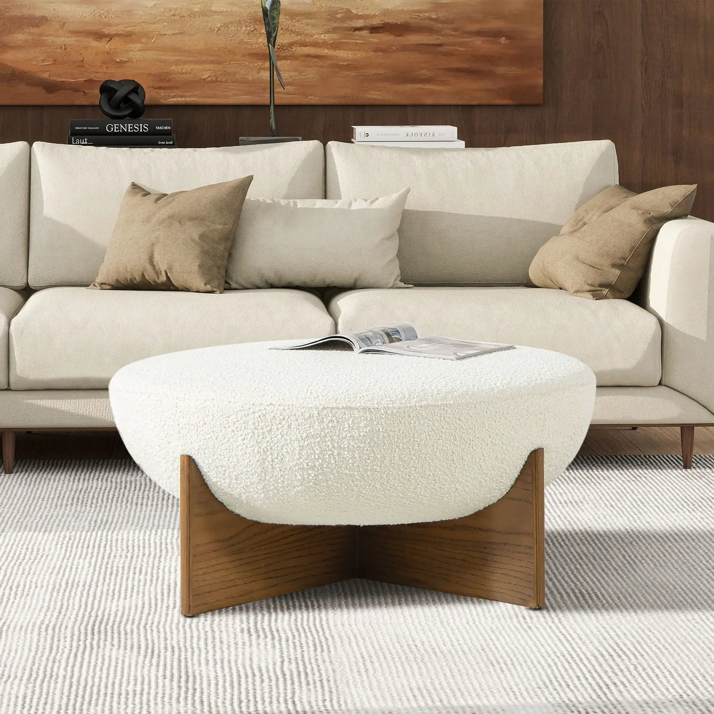 Bali - Round Upholstered Ottoman by Unique Piece Furniture