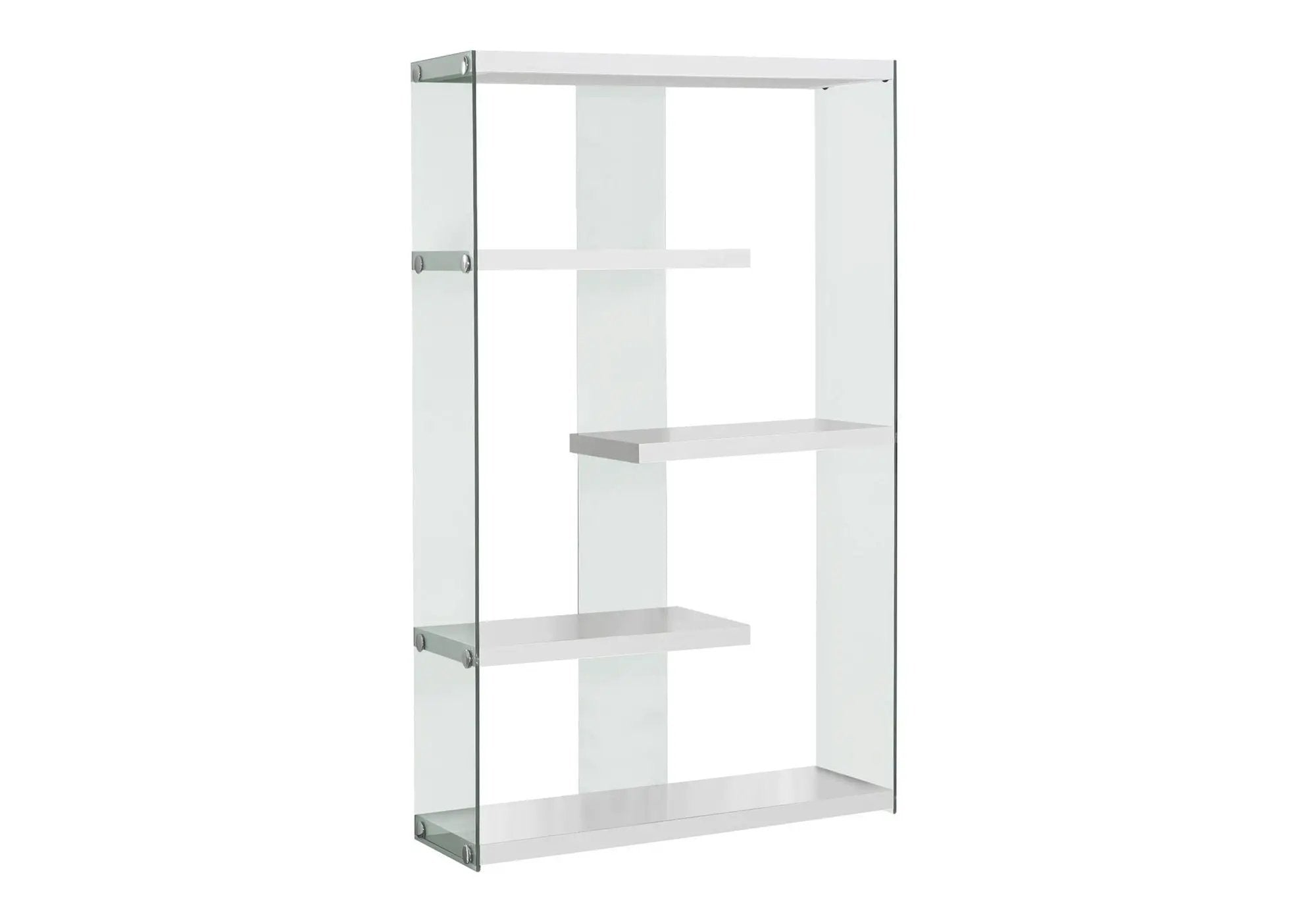 Bookshelf, Bookcase, Etagere, 5 Tier, Office, Glossy Contemporary & Modern - White by Unique Piece Furniture