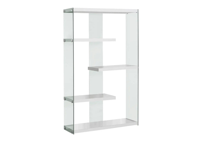5-Tier Glossy White Bookshelf for Office and Home by HouseOfZazla