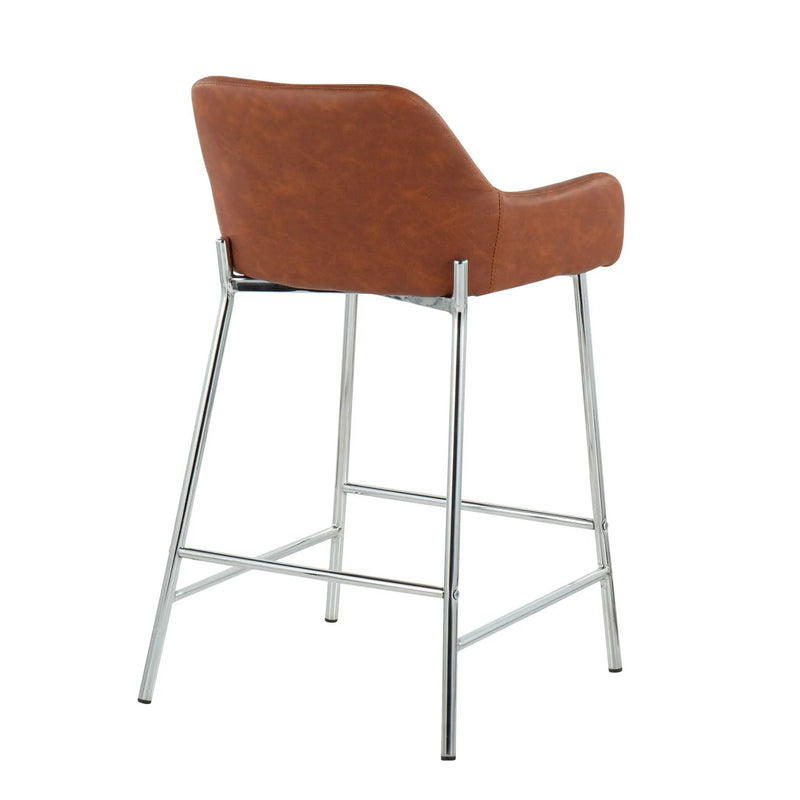 Daniella - Contemporary Fixed Height Counter Stool With Metal Legs (Set of 2) by HouseOfZazla