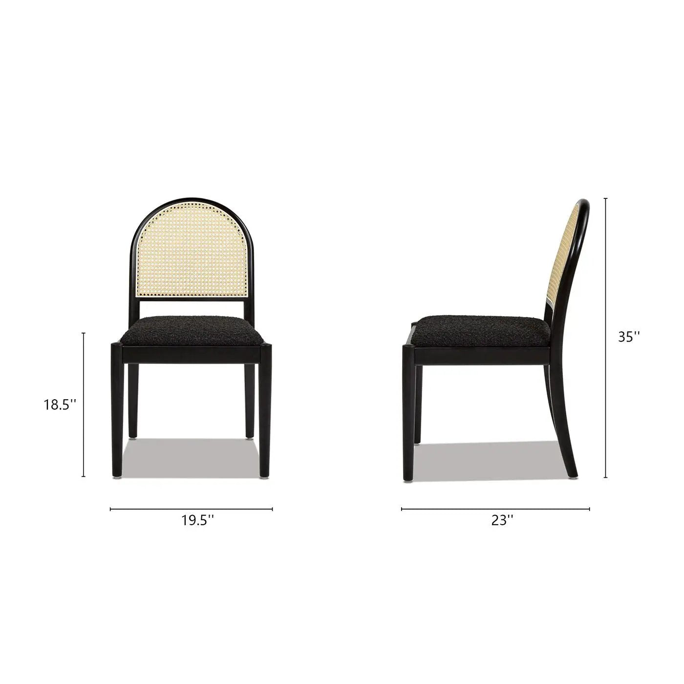 Panama - Curved Cane Side Dining Chair (Set of 2) by HouseOfZazla