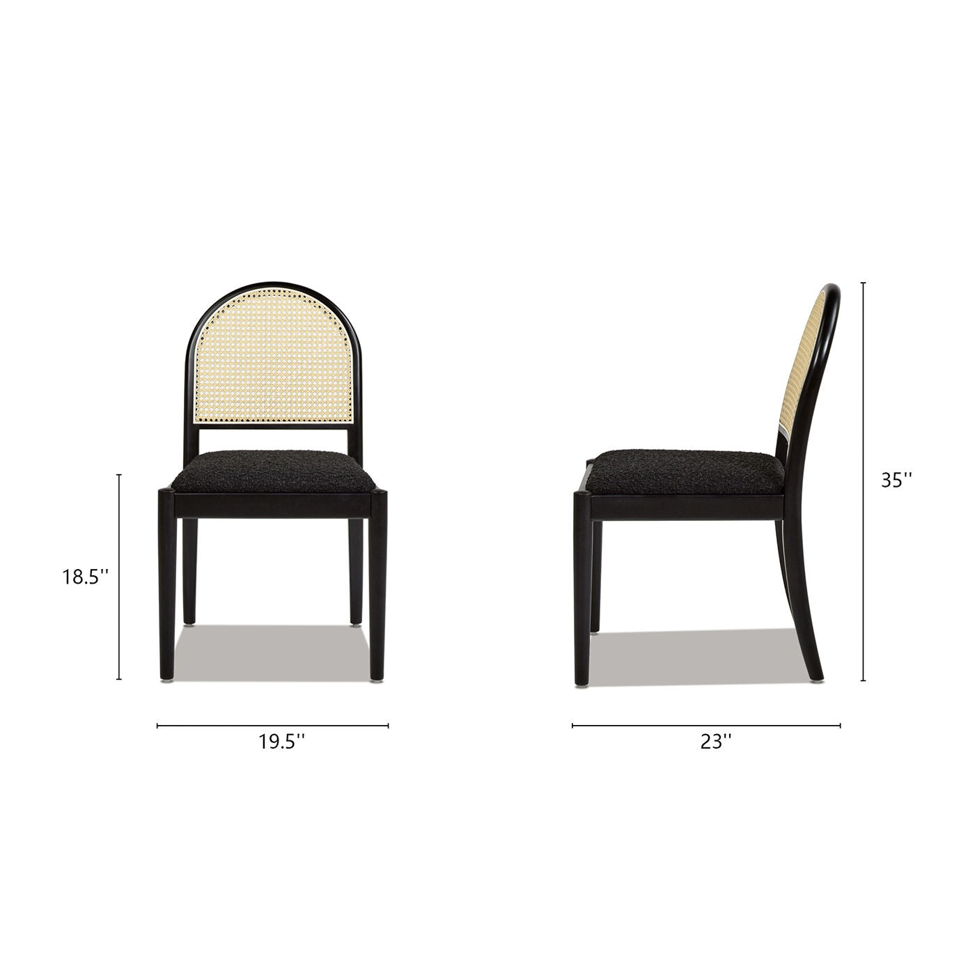 Panama - Curved Cane Side Dining Chair (Set of 2) by HouseOfZazla