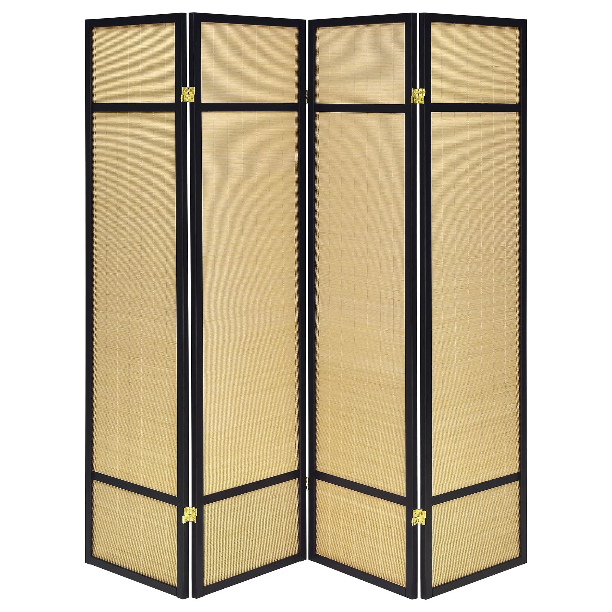 Pearce 4-panel Bamboo Room Divider Folding Screen Natural by Unique Piece Furniture