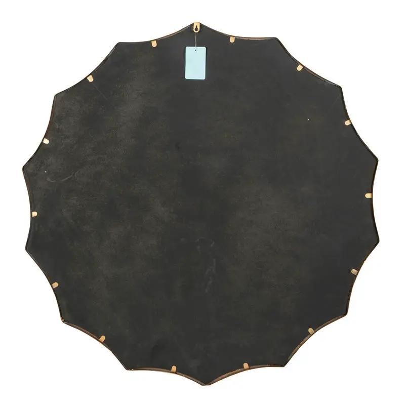 Round Sunburst Wall Mirror With, Wall Decor Mirror For Entryway Bedroom Living Room - Gold by HouseOfZazla
