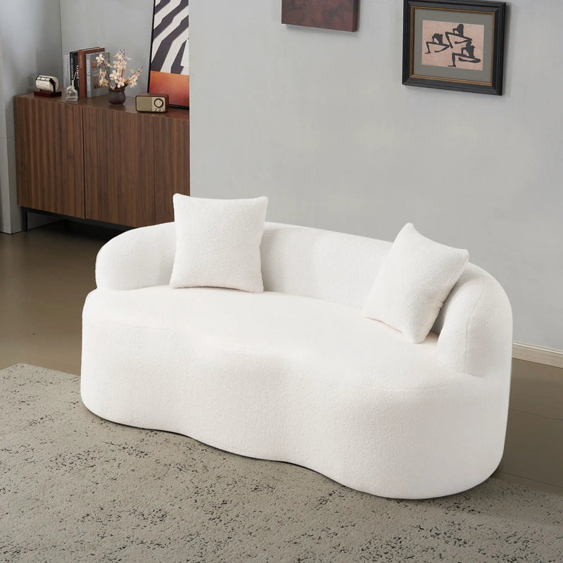 Curved Loveseat Sofa With Round Armrest by Unique Piece Furniture