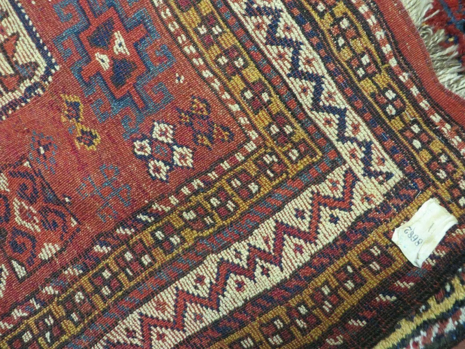 Antique Moroccan Runner Rug 4x9, Wide Runner, Hand Knotted Tribal Oriental Carpet, Hallway Rug, Geometric Medallions, Red, Bohemian Rug Nice by Jewel Rugs