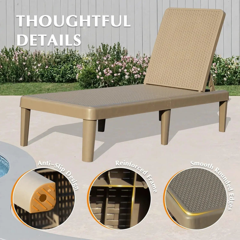 Pool Lounge Chairs Set of 2 with Adjustable Backrest by HouseOfZazla