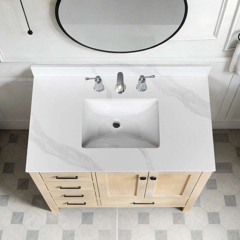37-Inch Quartz Bathroom Vanity Top by HouseOfZazla