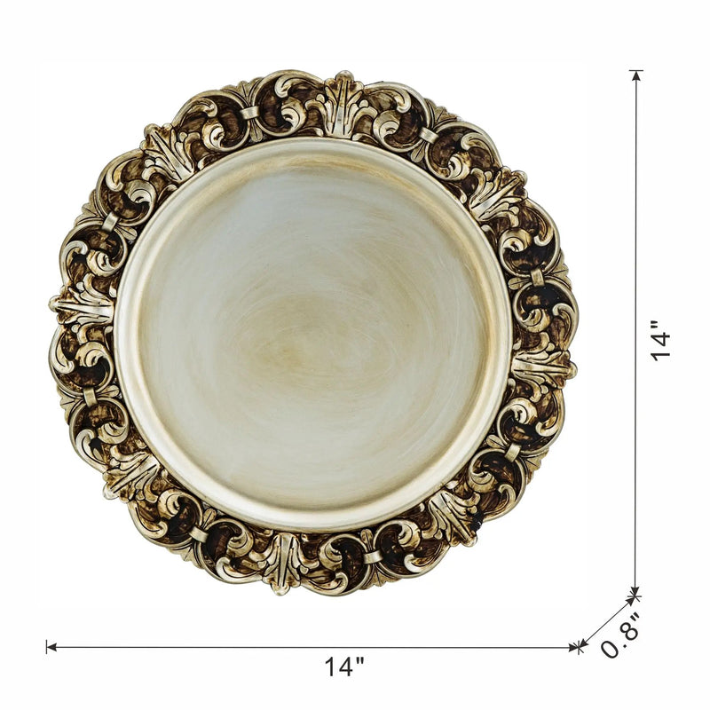 Plastic Charger Plate (Set of 6) - Gold by HouseOfZazla