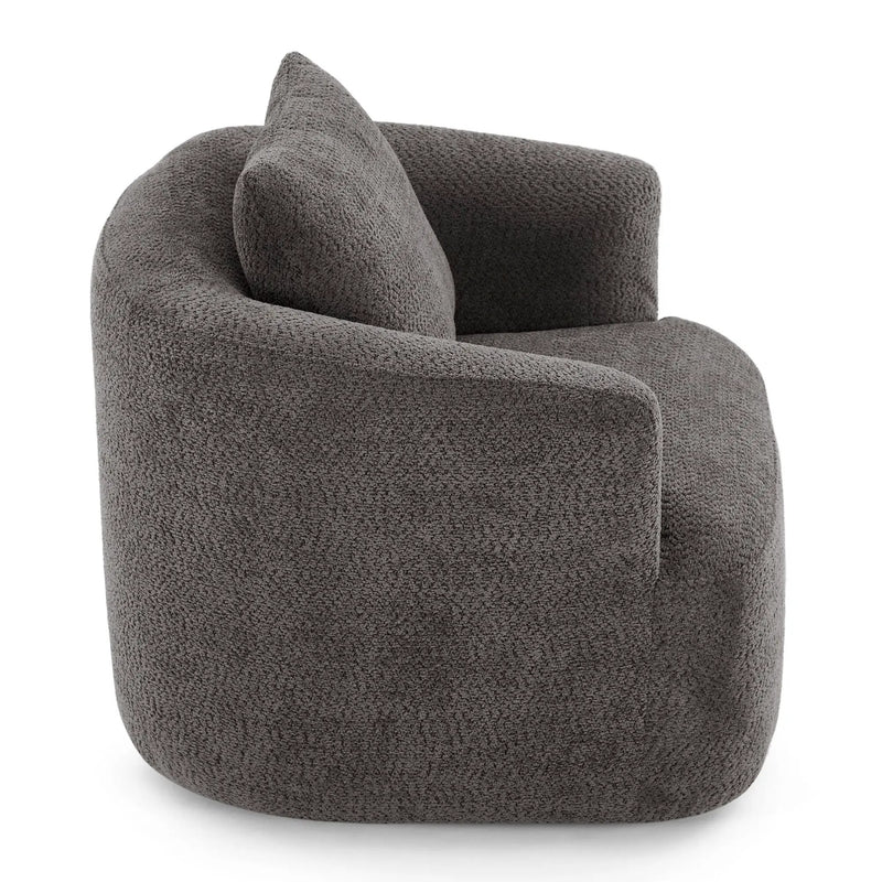 360° Swivel Barrel Sofa Chair With Throw Pillow, Upholstered Accent Chair by HouseOfZazla