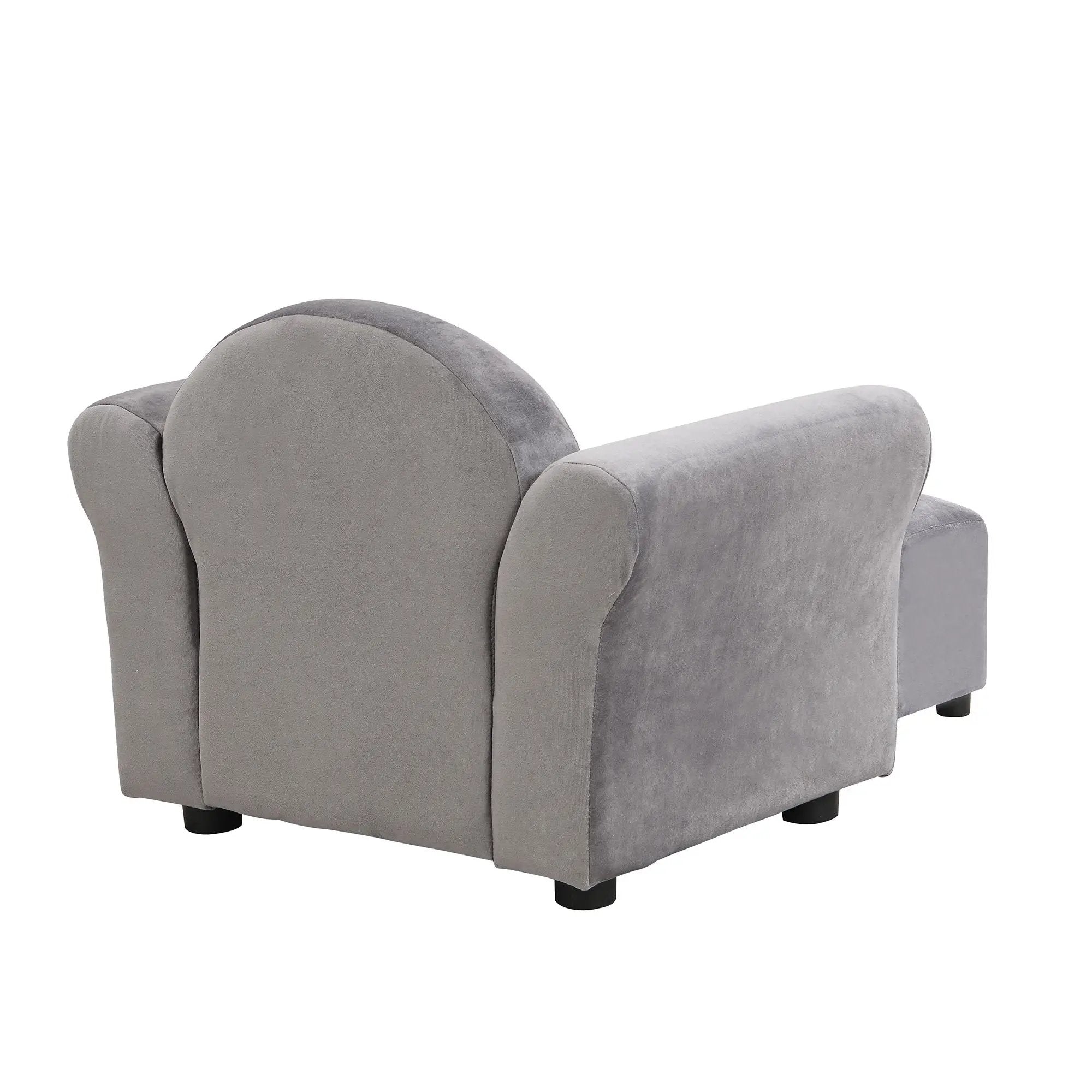 Kids Recliner Chair, Kids Upholstered Couch With Ottoman - Gray by Unique Piece Furniture
