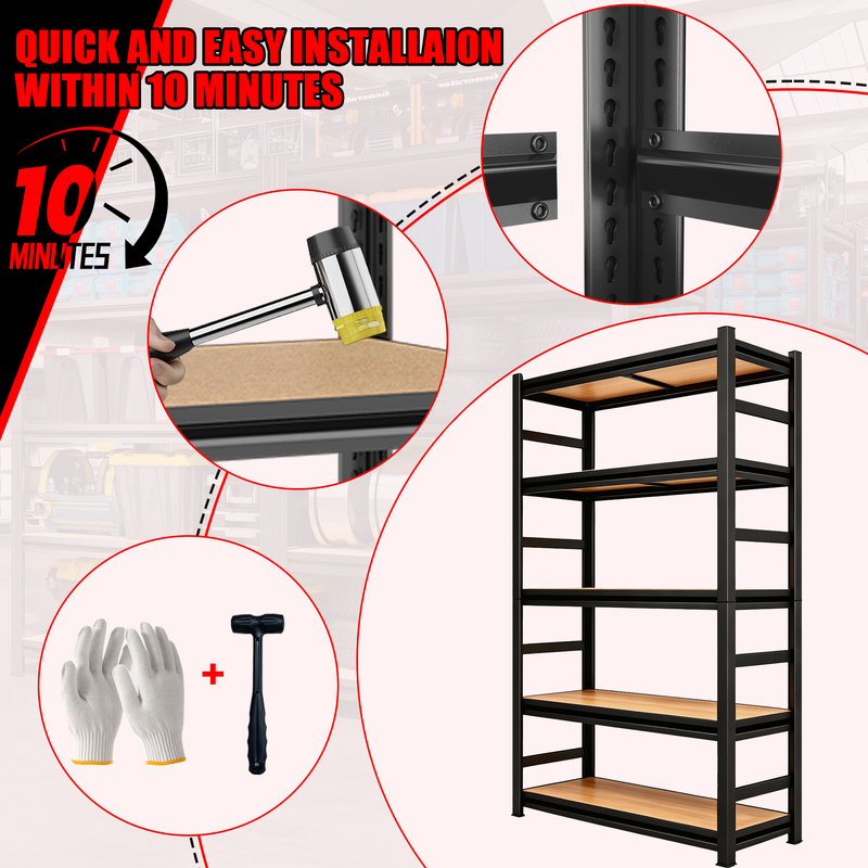 63-Inch Height Storage Shelving Unit with Adjustable Shelves by HouseOfZazla