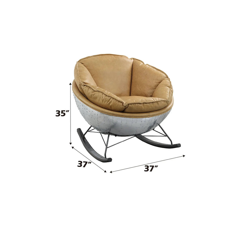 Pippin - Top Grain Leather Rocking Chair - Morocco by HouseOfZazla