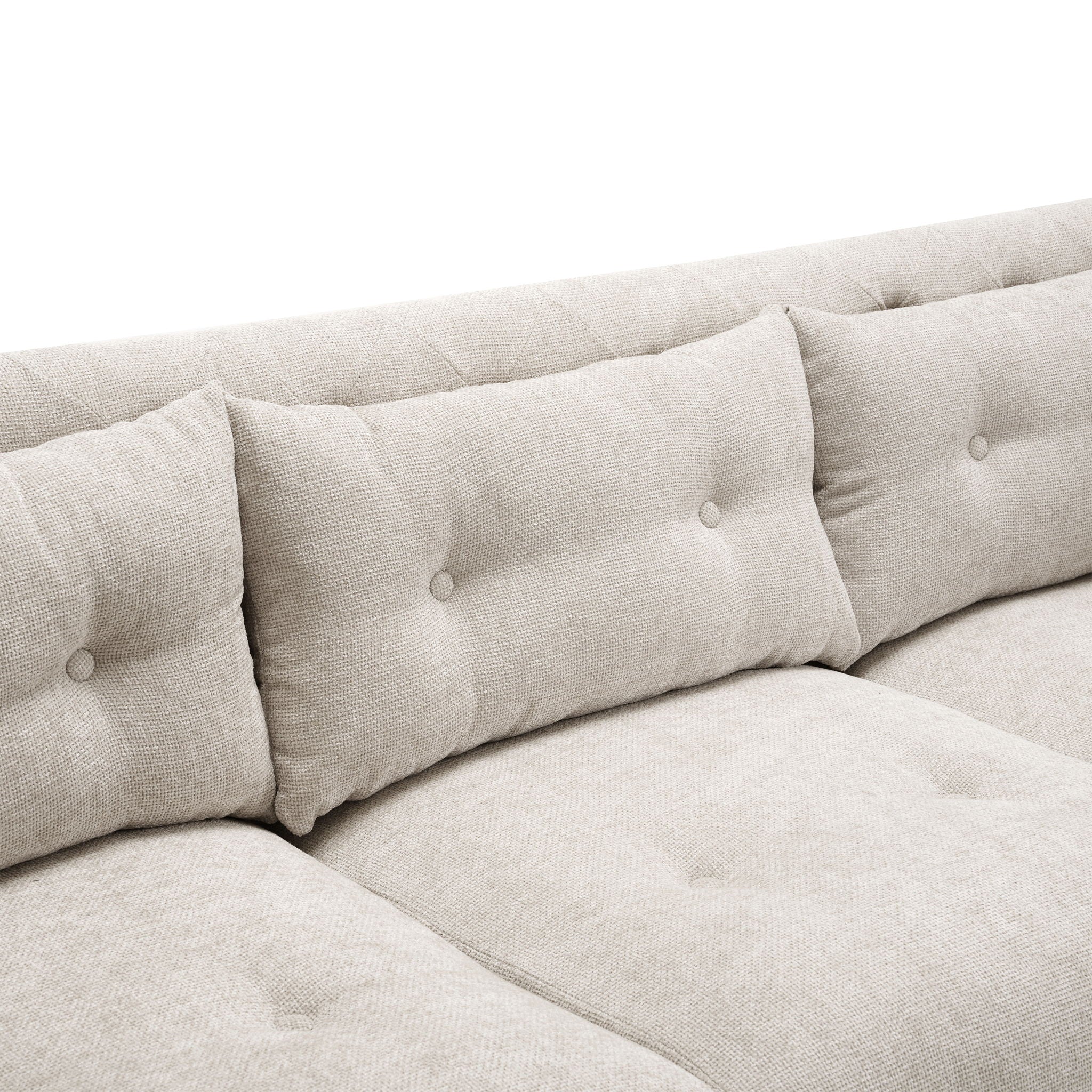 Upholstered Sofa Modern 3 Seater Sofa Couch With Tufted Design For Living Room by HouseOfZazla