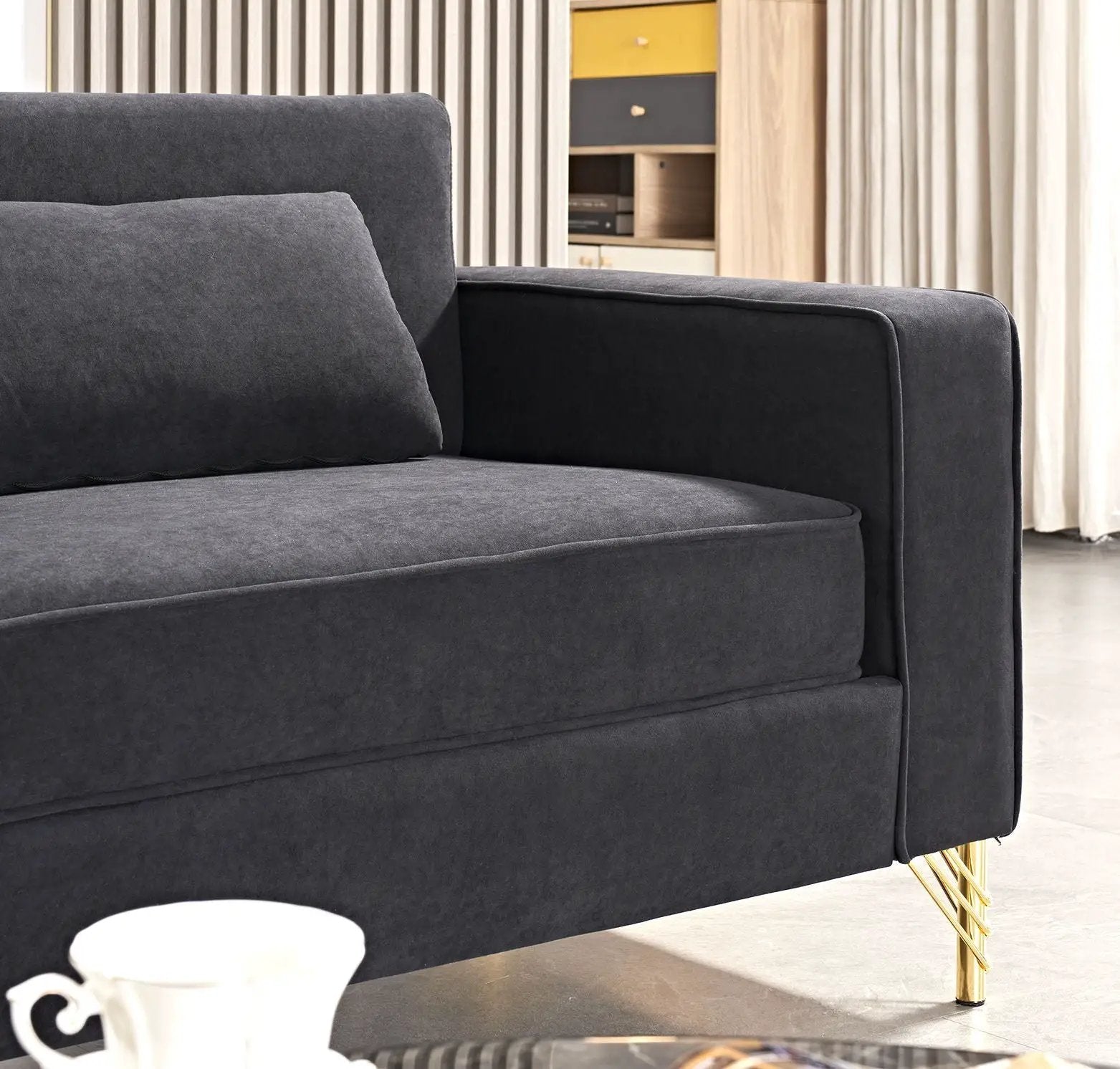 Aesthetic 3 Seater Couch With Classic Modern Appeal And Luxurious Soft Comfort by HouseOfZazla
