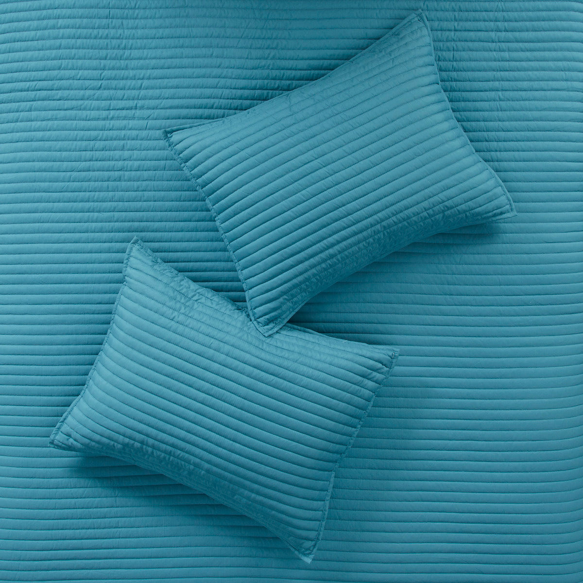 8 Piece Printed Seersucker Comforter and Quilt Set Collection Aqua Full/Queen by HouseOfZazla