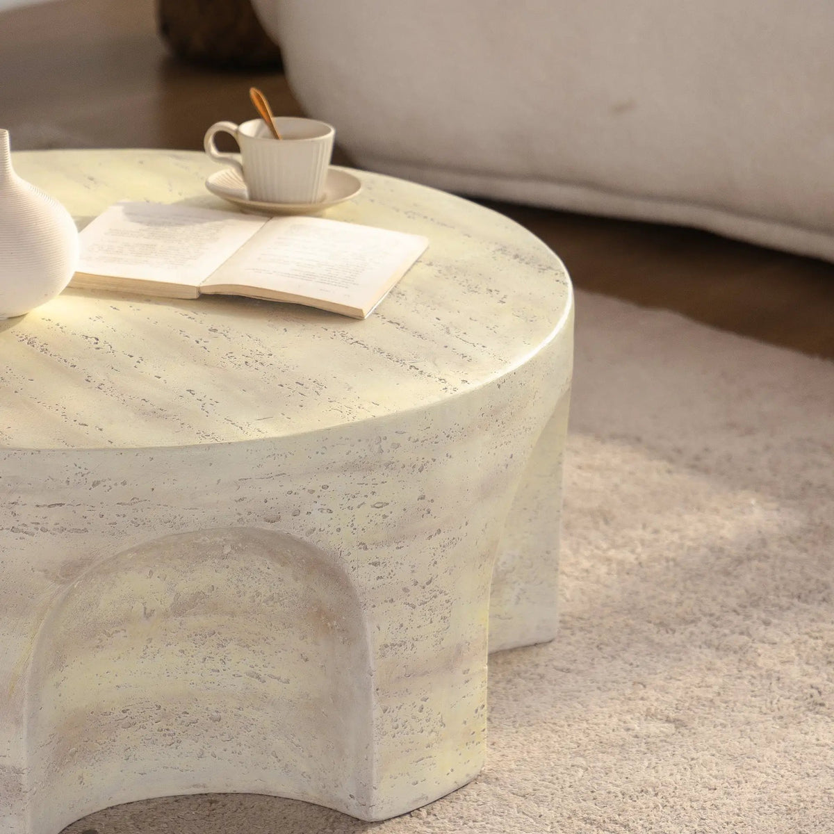 Mgo Modern Minimalist Round Accent Coffee Table by HouseOfZazla