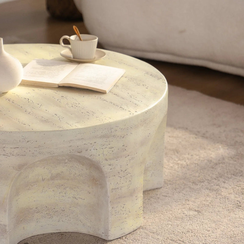 Mgo Modern Minimalist Round Accent Coffee Table by HouseOfZazla
