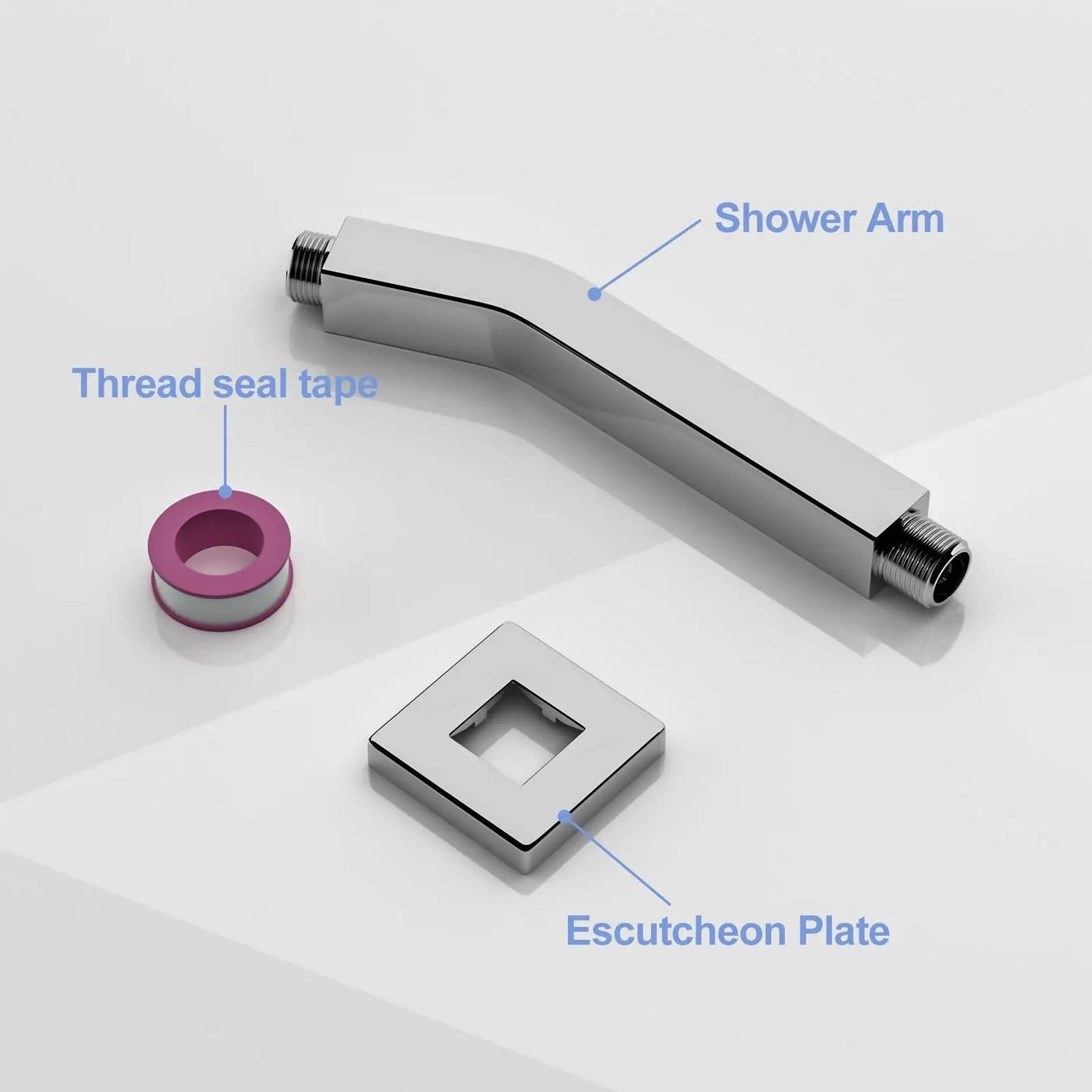 Elegant 6" Shower Arm With Flange, Stainless Steel Construction For Rain Shower Heads by HouseOfZazla