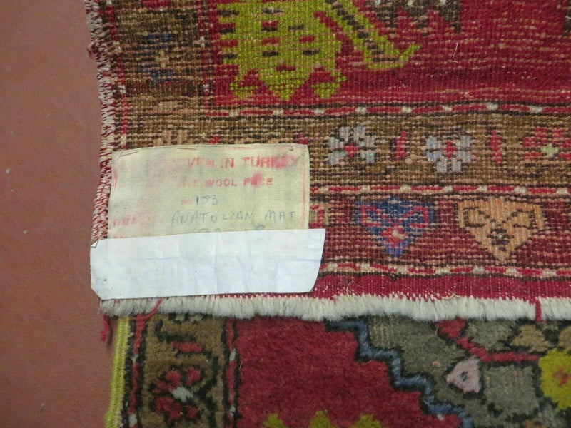 20" X 38" Antique Handmade Turkish Oushak Oshak Yastik Wool Rug Mat Turkey Nice by Jewel Rugs