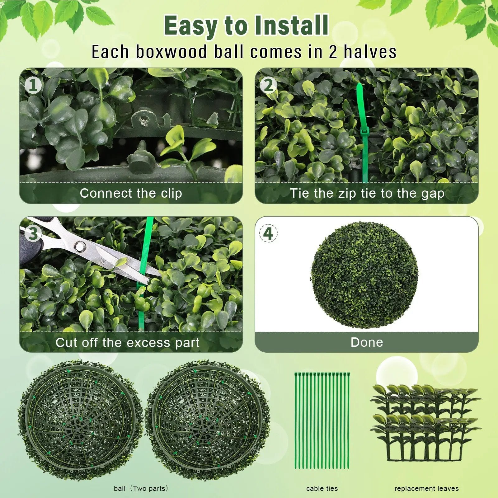 18.5In Dark Artificial Topiary Balls by HouseOfZazla