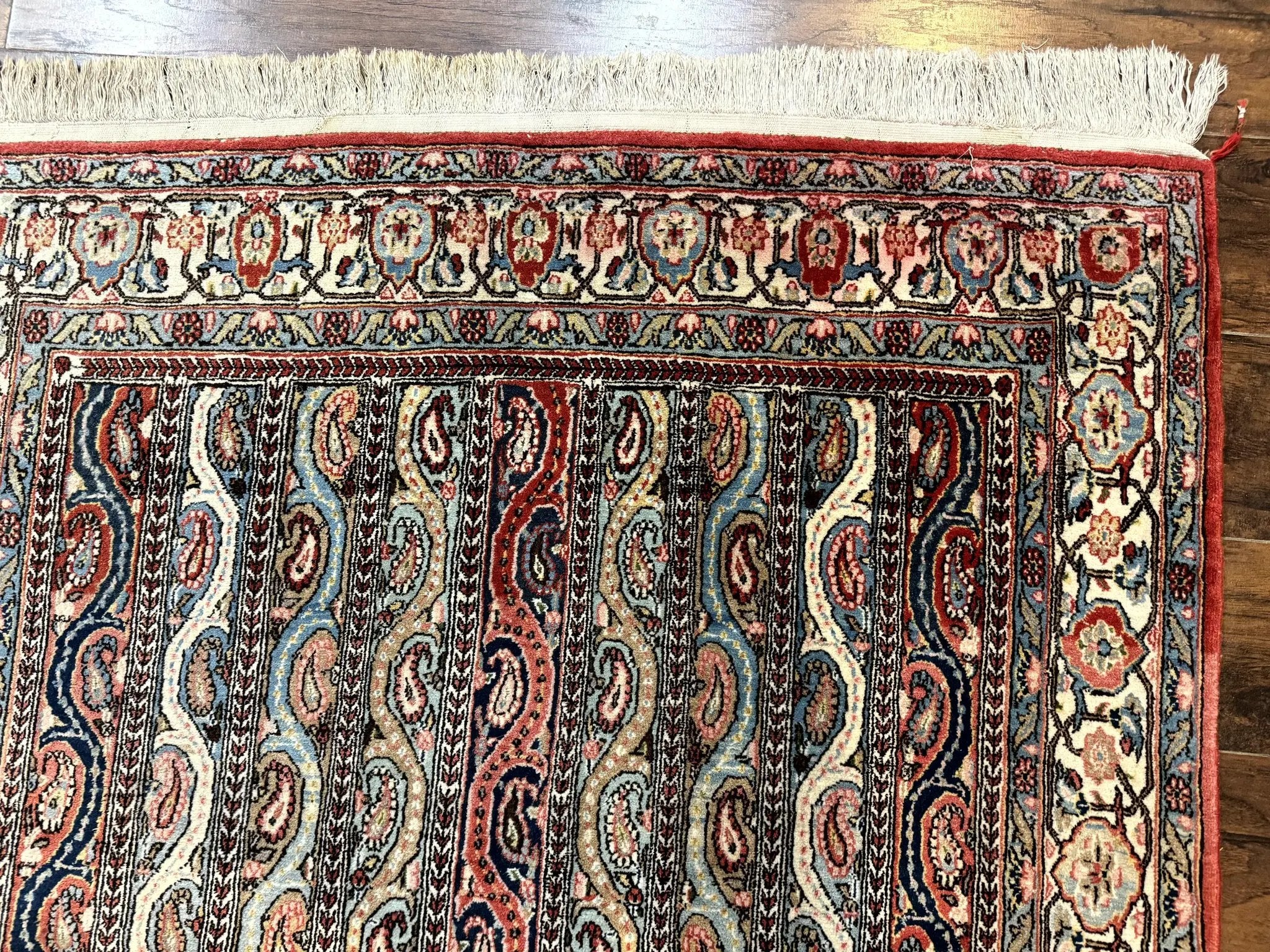Persian Qum Rug 4x7, Striped Paisley Boteh Design by Jewel Rugs