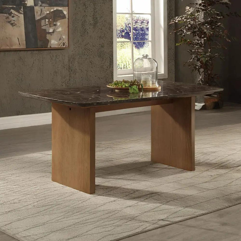 Jaramillo - Dining Table - Marble Top & Natural Finish by Unique Piece Furniture