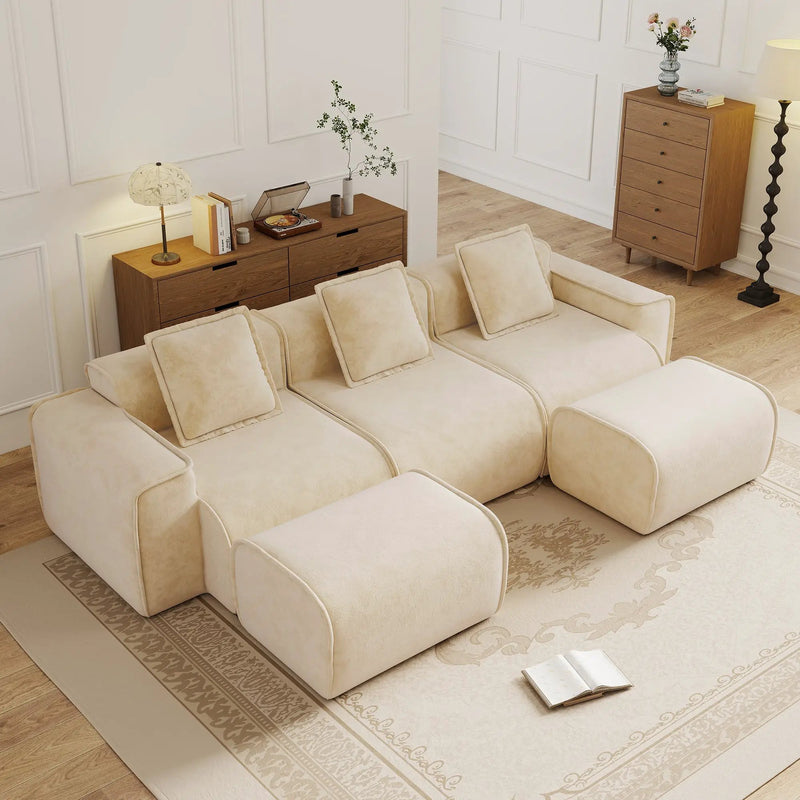 Streamlined Design Modular 3 Seat U Shape Sectional Sofa by HouseOfZazla