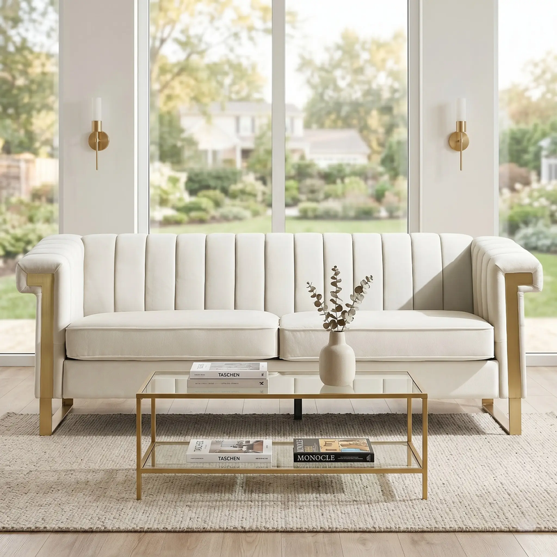 FX-P81-CW2 Modern Velvet Sofa by HouseOfZazla