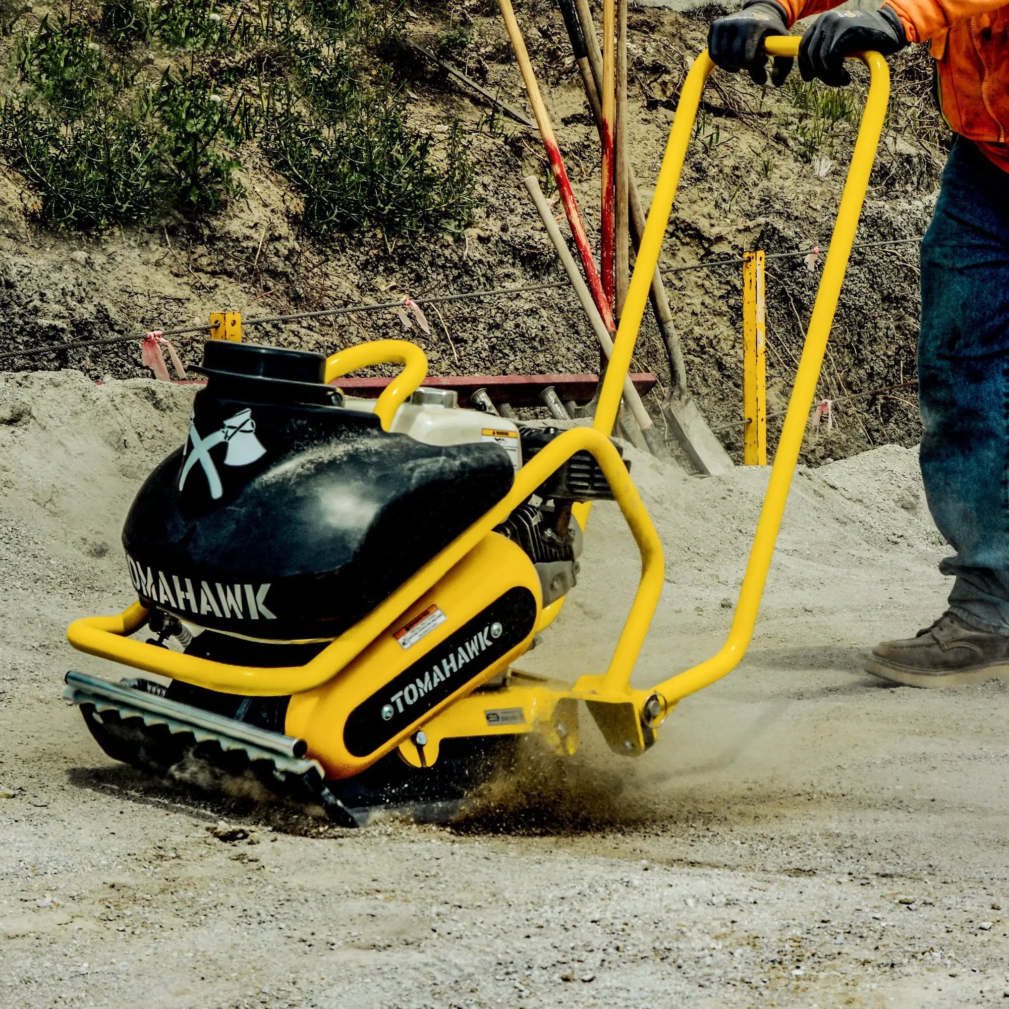 5.5 HP Honda Vibratory Plate Compactor for Asphalt Aggregate Soil Compaction by Tomahawk Power